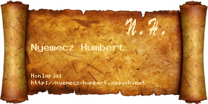 Nyemecz Humbert névjegykártya